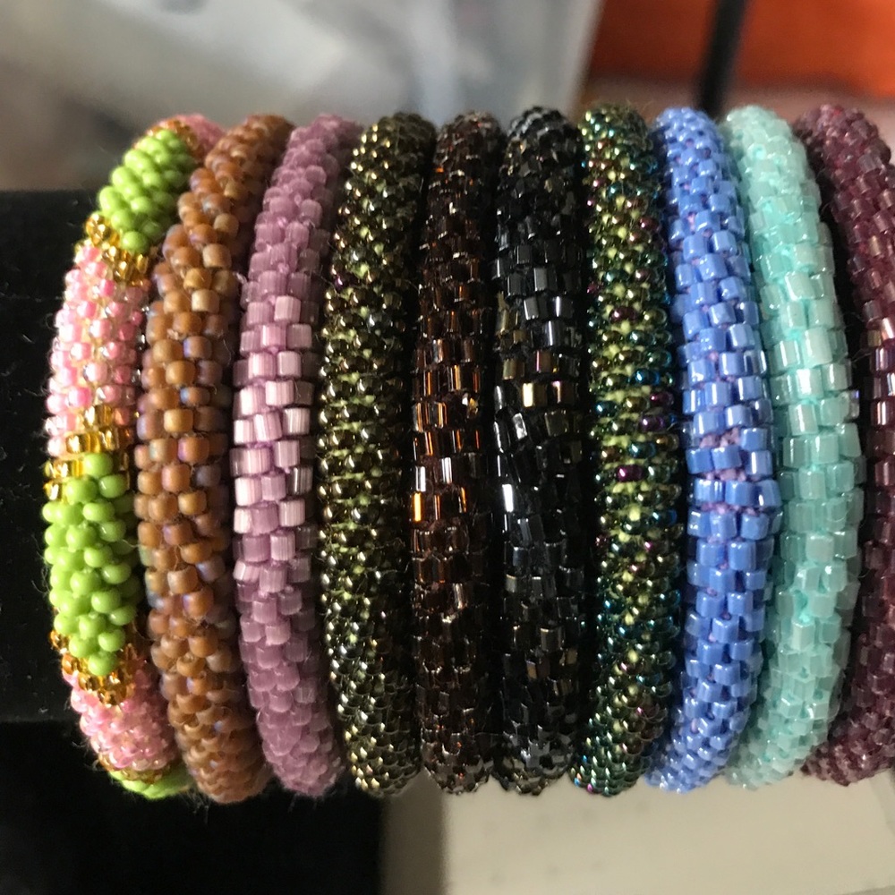 Rolls on beaded bracelets
